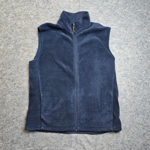 Woolrich Fleece Vest Mens XL Sleeveless Full Zip Outdoor Hiking Casual Blue